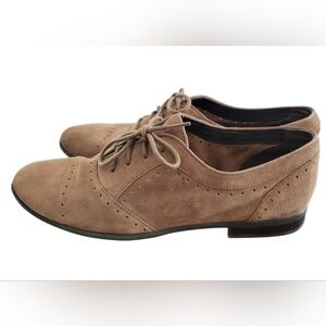 Franco Sarto Toledo Suede Oxford Brogue Lace Up Shoes Brown Size 9